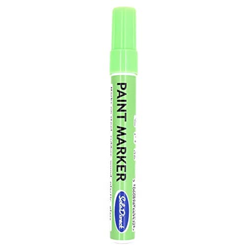 Image of SolaDirect Neon Green Permanent Marker Pen, Bullet Tip 2.5 mm Point, Oil Based Paint, Multi-Surface, Work on Stone, Leather, Fabric, Plastic, Rubber, Glass, Cardboard