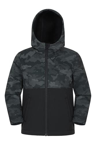 Image of Mountain Warehouse Exodus Kids Softshell Jacket - Breathable, Water Resistant, Fleece Lined, Wind Resistant Coat, Boys & Girls - For Spring Summer & Outdoors Alloy Grey (05) Kids Size 7-8 Years