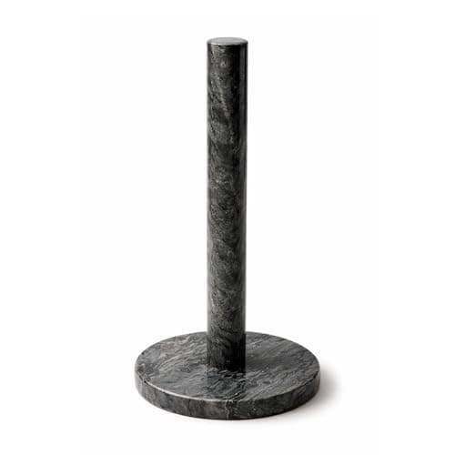 Image of Silk Route Home Marble Kitchen Roll Holder | Heavyweight 1.5kg Paper Towel Stand | Non-Slip, Tip-Resistant Natural Marble | Freestanding Kitchen Towel Dispenser (Black)
