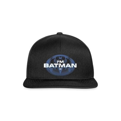 Image of Spreadshirt The Flash I'm Batman Blue Logo Snapback Cap, One Size, Black/Black