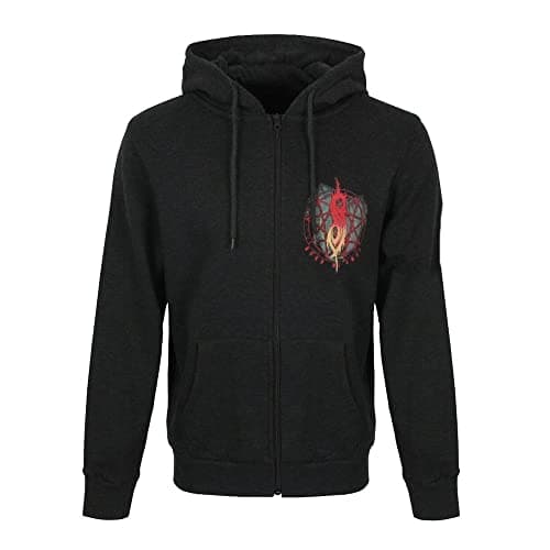 Image of Slipknot Unisex Adult Burn Me Away Back Print Zipped Full Zip Hoodie (S) (Dark Grey)