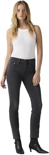 Image of Levi's Women's Jeans 724 with Stretch, Straight Fit, Black (Together Time), W27/L30