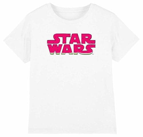 Image of Star Wars Watermelon Logo Girls T Shirt, White, 3-4 Years