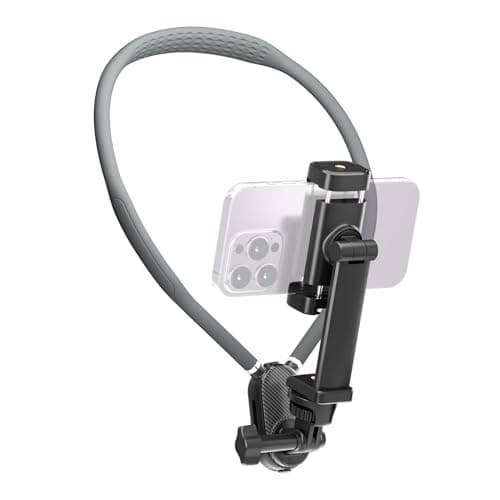 Image of Neck Phone Holder for GoPro/Video Recording, Wearable Hands Free POV/Vlog Selfie Mount with Chest Strap, 360° Adjustable Around Cell Phone Stand Compatible with iPhone 16 15 14 13 12 Galaxy Android