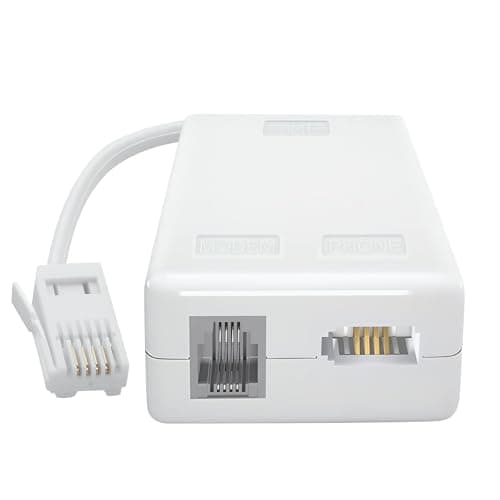 Image of ADSL Filter Microfilter for Phone/Broadband, BT Plug to ADSL RJ11 Broadband Internet Microfilter Splitter with Cable Male to Female for BT Sky Talktalk Phone Landline Modem Router Wifi Telephone Fax