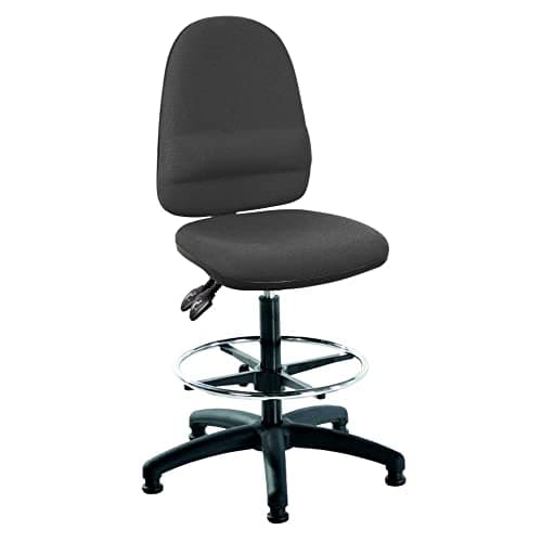 Image of LAB SPACE - Mist 2 Draughtsman Chair Upholstered in Charcoal Fabric - High Office, Lab, Drafter Chair