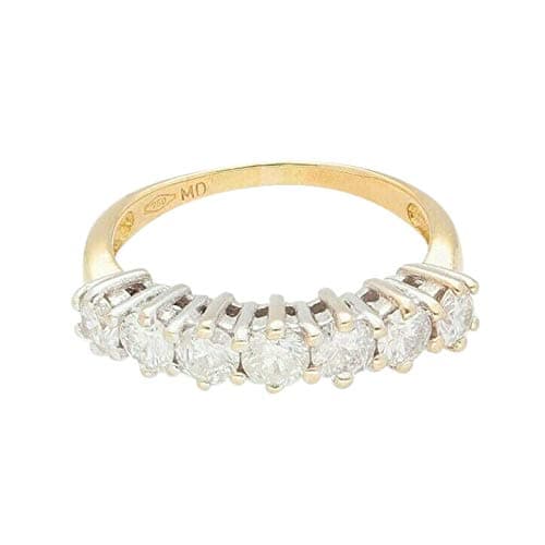Image of 18Carat Yellow Gold 1.00ct Diamond Seven Stone Half Eternity Ring (Size M)