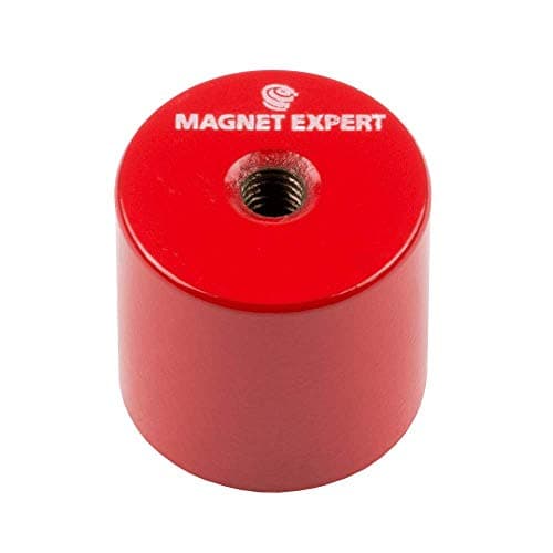 Image of Alnico Deep Pot Magnet for High-Temperature, Engineering, and Manufacturing Applications - 27mm dia x 25mm thick c/w M6 threaded hole - 6kg Pull - Pack of 4