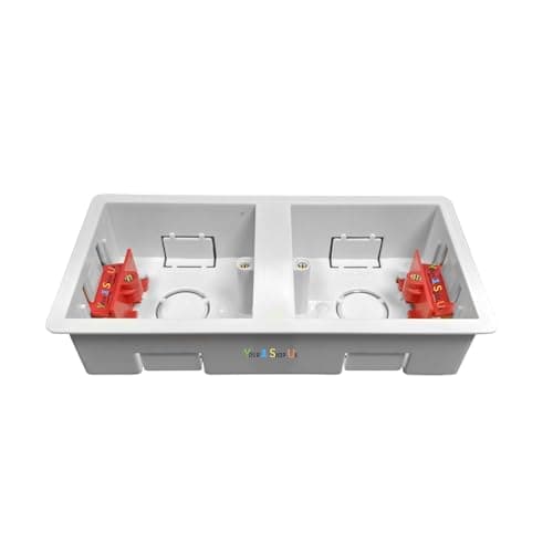 Image of 1g +1g Dry Lining Back Box 2 Gang 35mm Dual Dry Lining Plasterboard Wall Mounting Back Box 1g +1g 35mm Electrical Socket Switch Recessed Wall Pattress 35mm - 1 Back Box Pattress