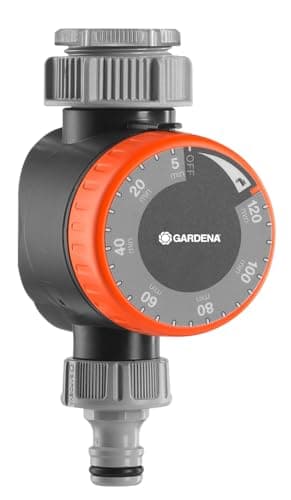 Image of Gardena Water Timer: Automatic timer for faucets 26.5 mm (3/4 inch) or 33.3 mm (G1), flexible watering time (5-120 min), easy insertion thanks to quick-connect system (1169-20)