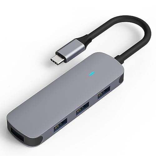 Image of MMOBIEL USB-C to 4x USB-A Adapter Port Hub - 4-in-1 USB Hub Splitter - USB 3.0-5Gbps - Compatible with Macbook, iPad Air/Pro, Dell, Samsung - Aluminum