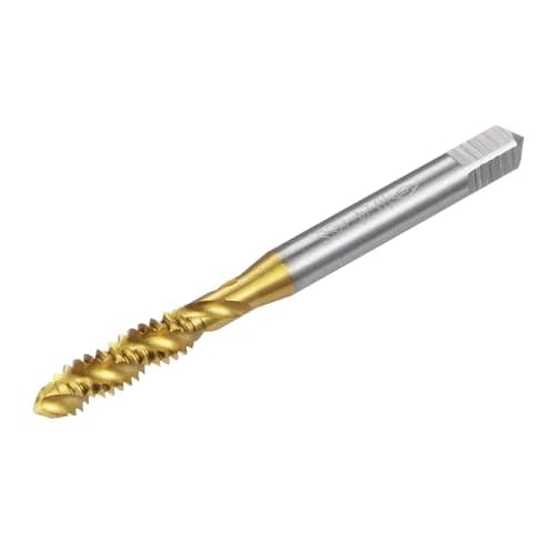 Image of sourcing map Spiral Flute Threading Tap 10-24 UNC, HSS (High Speed Steel) Titanium Plated Machine Thread Screw Tap 3 Flutes Tapping Tool H2 Tolerance