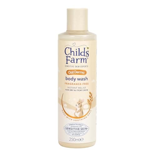 Image of Childs Farm OatDerma Body Wash, Fragrance Free, Soothing Face Bath Shower Gel, Sensitive Skin Soap, Baby Kids, 250ml