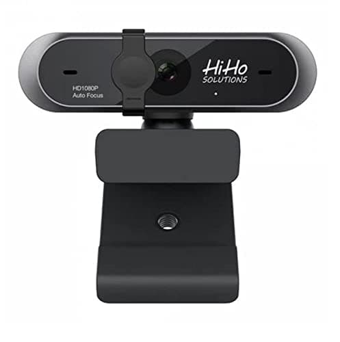 Image of HiHo USB Webcam, 3500W, Plug & Play, HD, 1080p, Softphone Compatible, Dual Built-In Microphone, Ideal for Remote Home Workers, Office Workers, Schools or Universities - Black