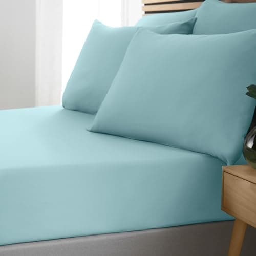 Image of Catherine Lansfield So Soft Easy Iron Double Fitted Sheet Duck egg Blue