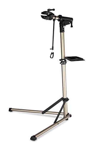 Image of CXWXC Bike Maintenance Stand, Bike Repair Stand with 360° Rotatable Grip, Magnet Tool Tray, Handlebar, Max Load 60 LBS, Foldable,Lightweight for Road Bike and Mountain Bike (Champagne)