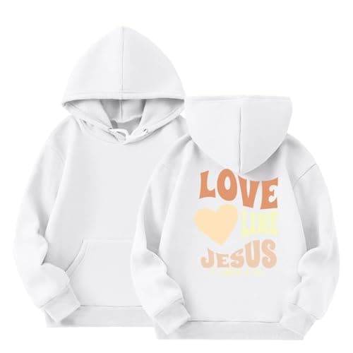Image of Sweatshirt Jackets Girls Cute Oversized Fleece Pocket Sweatshirt Tops Girls Pullover Reversible Sequins, White, 9-10 Jahre