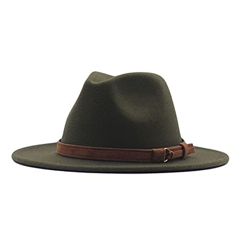Image of Generisch ~2025 Diskette Classic Belt Buckle Women Wool Hat Fedora Panama Wide Hat Baseball Cap Mild Detergent Caps, Army Green, One Size