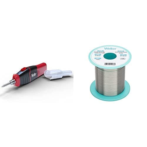 Image of Weller WLIBAK8 Cordless Soldering Iron with Alkaline AA Battery Powered 6.5W/8W with WSW SCN M1 (T0051401399) Lead Free Solder Wire, Ø 0.8mm, Alloy Sn99.3Cu0.6Ni0.05, Flux Content 3.5%, 100g