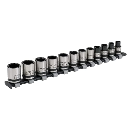 Image of Sealey AK2741B 12pc 3/8"Sq Drive Lock-On™ Socket Set - Black Series