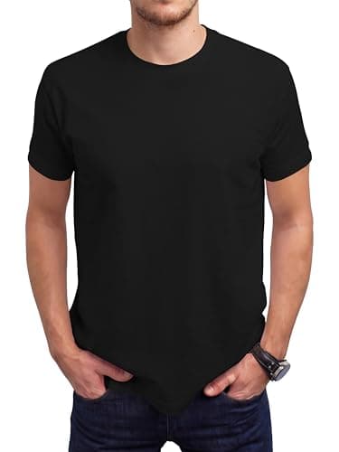 Image of Love My Fashions Men's Round Neck Short Sleeves Plain T-Shirt Black