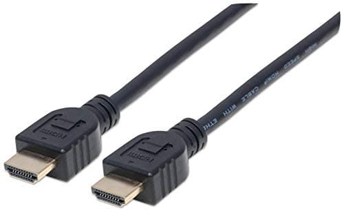 Image of Manhattan HDMI In-Wall CL3 Cable with Ethernet, 4K@60Hz (Premium High Speed), 1m, Male to Male, Black, Ultra HD 4k x 2k, In-Wall rated, Fully Shielded, Gold Plated Contacts, Lifetime Warranty, Polybag
