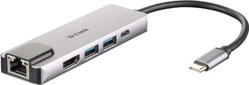 Image of D-Link DUB-M520 5-in-1 USB-C Hub with Power Delivery, HDMI 1.4, Gigabit Ethernet RJ-45 and 2 USB 3.0 Ports for MacBook Pro 2016 or Later, MacBook Air 2018, Chromebook and Surface Pro 7