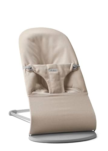 Image of BabyBjörn Bouncer Bliss, Woven Melange, Light Beige, Ergonomic Baby Bouncer with Natural Rocking for Newborn to Toddler (3.5–13 kg), Lightweight & Portable