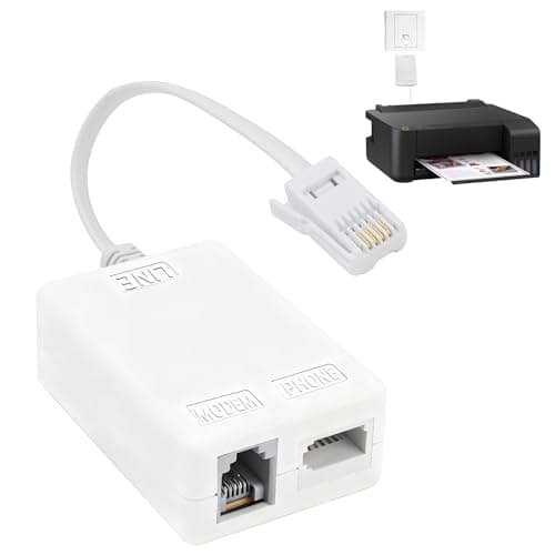 Image of Noenaeni ADSL Filter Microfilter for Broadband & Phone, RJ11 to BT Adapter, Broadband Internet Microfilter Splitter, Socket Splitter Cable for BT Sky Talktalk Landline Modem Router Wifi Telephone Fax