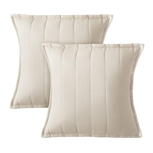 Image of Silentnight Supersoft Quilted Cushion - Stylish Soft Touch Super Comfy Bed Sofa Cushion - Retain Shape Filled with Bouncy Fibres - Machine Washable Cover and Non-Iron Fabric, 45x45cm, Natural, 2 Pack