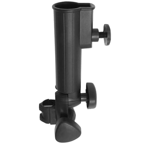 Image of Ollanoos Golf Umbrella Holder 23x10cm for Push Cart Trolley, Universal 180° Adjustable Bracket Clamp Fit All Models, Black Golfing Accessories for Sun Rain Protection