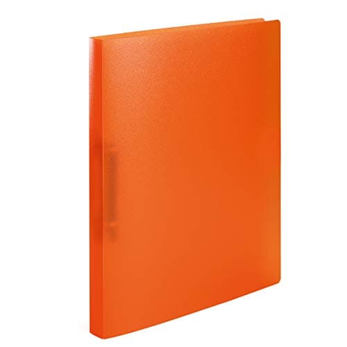 Image of HERMA Ring Binders A4 Orange Translucent Set of 3 Slim 2 Rings 25mm Wide Plastic Ring Binder with Holdback for Kids, Boys and Girls