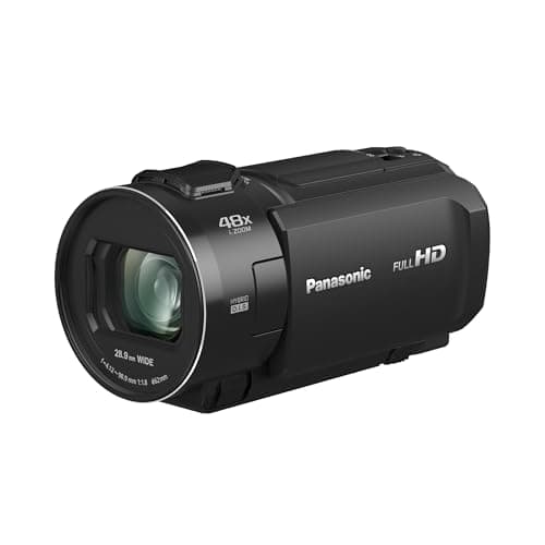 Image of Panasonic HC-V900E-K Full-HD Handheld Camcorder, 2K Video, 25mm F1.8 Wide-Angle Lens, Touchscreen, 24X Optical Zoom, Hybrid OIS+, HDR, Zoom Mic, Black