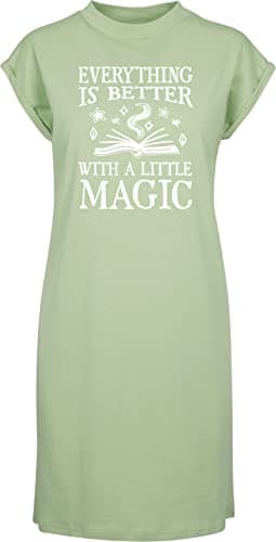 Image of Hippowarehouse Everything is Better with a Little Magic t-Shirt Dress Women's Adults Nightie Nightdress