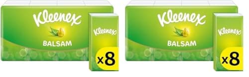 Image of Kleenex Balsam Tissues - 8 Pocket Packs (72 Tissues Total) (Pack of 2)