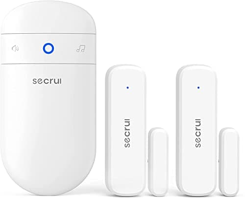 Image of SECRUI Wireless Door Open Sensor Alarm Chime, 500ft Operating Range 52 Chimes Adjustable Volume with Mute Mode LED Indicators 1 Plug-in Receiver 2 Magnetic Door Alarm Sensor for Home Store Security