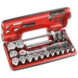 Image of Facom S.360Dbox112 21 Piece Bi-Hex Socket Set 8-32Mm 1/2 Drive in Detection Box