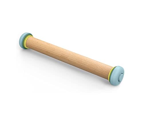 Image of Joseph Joseph Duo Rolling Pin with Adjustable Pastry Thickness, Baking and Dough Rollers, Beech Wood, Multicolour