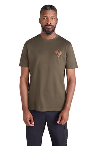 Image of Mountain Warehouse 3 Peaks Mens Tee - Cotton Casual Top, Lightweight, Breathable - for Walking, Outdoors & Daily Use Green (3 Peaks) L