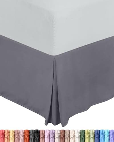 Image of Utopia Bedding Valance Sheet Double, OEKO-TEX Certified, Soft Brushed Polyester Microfiber, Fits Under the Mattress, Pleated Base Bed Skirt with a Drop of 40 cm (Grey)