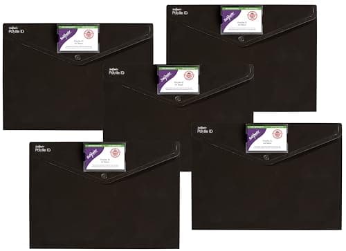 Image of Snopake [100% Recycled] A4 Polyfile ID Popper Wallet with Press Stud Closure – Black [Pack of 5] Ref: 12491