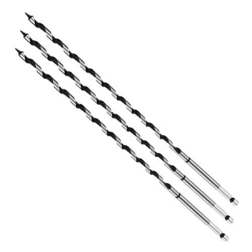 Image of MOXPIFY Wood Auger Drill Bits, 3pcs 6mm Timber Drill Bits 300mm Long Hex Shank, Extra Long Drill Bits Wood For Woodworking (3pcs x 6mm x 300mm)