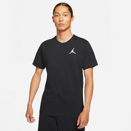 Image of NIKE DC7485-010 M J Jumpman EMB SS Crew T-Shirt Men's Black/White Size S