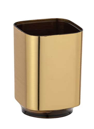 Image of WENKO Auron Gold Holder for Toothbrush and Toothpaste, 10 x 7 x 7 cm