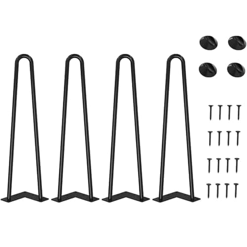 Image of WINSOON 41cm Hairpin Table Legs 4PCS Max Support 450lbs with Protector Feet Mid-Century Modern Style for Furniture Legs, Coffee Table Legs, Bench Leg, Chair Leg