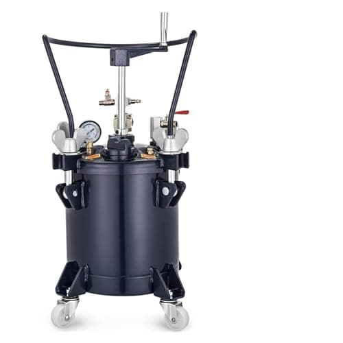 Image of Pressure Spray Gun, 10L 30L Pressure Paint Pot Tank Spray Gun Sprayer Pressure Regulator Manual Auto Air Mixing Agitator for Industrial Paint(10L Manual)
