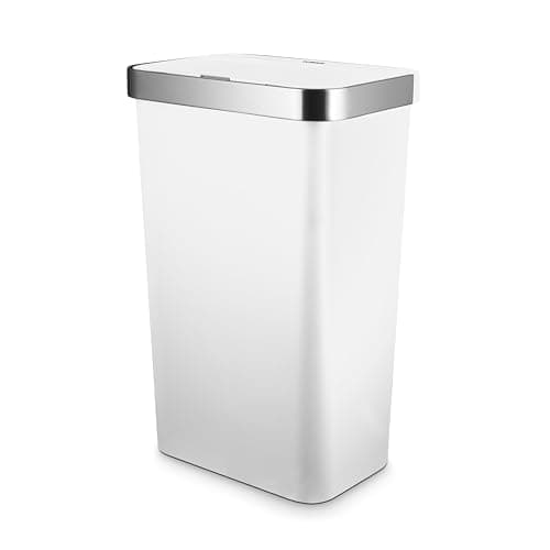 Image of Tower Rectangular ABS Sensor Bin with Bin Liner Retainer Ring, 50L, White