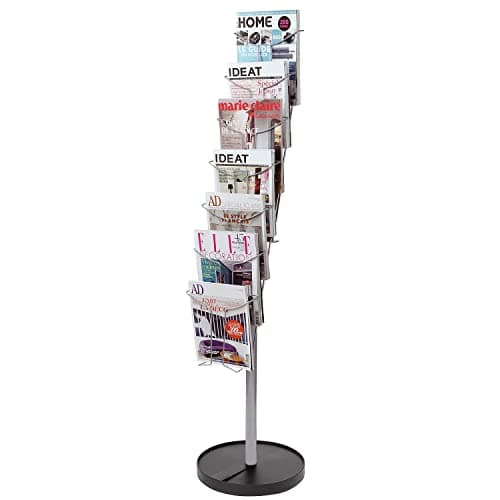 Image of ALBA Wire Floor Literature Display Stand with 7 compartments - Silver, DDFIL7S