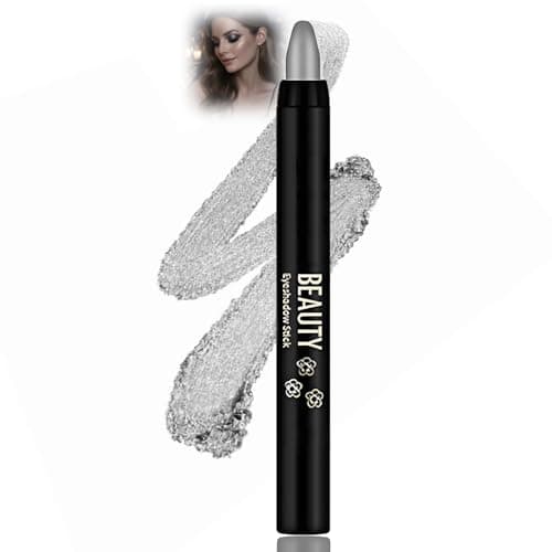 Image of Smoke Grey Shimmer Cream Eyeshadow Stick Pencil - Silky Smooth Blendable Eye Shadow for Gradient Smoky Eye Makeup, Waterproof Long Lasting Smudge Resistant Twist-Up Makeup Stick