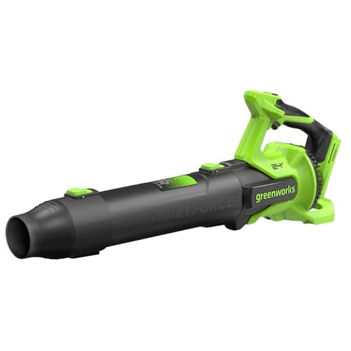 Image of Greenworks 24V Cordless Leaf Blower, Brushless Motor, 14.58 m³/min Airflow, 209km/h Air Speed, QUIETFORCE Technology, Cruise Control & Turbo Trigger – Tool Only (No Battery & Charger) BL24515A1